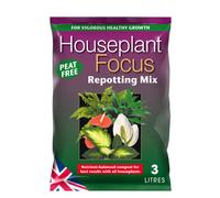 Houseplant Focus Repotting Mix, 3L - Growth Technology Potting Soil for Indoor Plants - Peat-Free Compost Soil - Professional Grade House Plant Food,