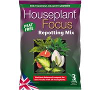 Houseplant Focus Repotting Mix, 3L - Growth Technology Potting Soil for Indoor Plants - Peat-Free Soil - Professional Grade House Plant Food, Brown