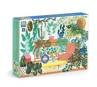 Galison Houseplant Haven - 1000 Piece Foil Jigsaw Puzzle Featuring Beautiful Artwork Of Houseplants In A Living Room Scene