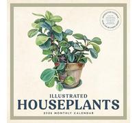 Houseplants Calendar 2026 | 12" x 24" Illustrated House Plants Wall Calendar 12 Month | Marble City Press | Boho Watercolor Botanical Art | 2026-2027 Calendar