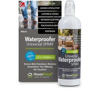 HouseProud Universal Waterproofing Spray Bottle 480ml - Alcohol Free Eco DWR Waterproof Spray for Shoes, Goretex, Bags, Clothing & Upholstery - Suitable for Fabric, Textiles, Leather & Suede