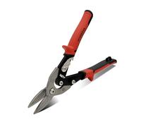 HOUSERAN 10 Inch Aviation Tin Snips, Regular Straight Cut, Heavy Duty CR-MO Metal Cutter with Double Lever, Scale Markings & Safety Lock, Shears Scissors for Cutting Metal Sheet