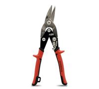 HOUSERAN 10 Inch Left Cut Offset Aviation Snips, Heavy Duty CR-MO Metal Cutter for Left-Handed Users, Double Lever Tin Snips with Scale Markings & Safety Lock, Shears Scissors for Cutting Metal Sheet