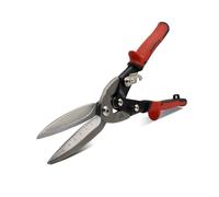 HOUSERAN 12 Inch Aviation Snips, Long Straight Cut Tin Snips, Heavy Duty CR-MO Metal Cutter with Double Lever, Scale Markings & Safety Lock, Shears Scissors for Cutting Metal Sheet