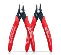 HOUSERAN 170 Wire Cutters, 2 Pack, 5 Inch Micro Flush Cutter, Small Wire Cutters Spring Loaded Cutting Pliers, Side Cutters, Diagoanl Cutters for Jewelry Making, Models