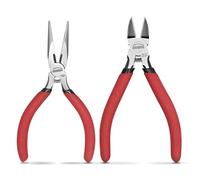 HOUSERAN 2-Piece Pliers Set, 5 Inch Needle Nose Pliers & Wire Cutters, Mini Spring Loaded Jewelry Pliers and Flush Cutters for Crafting, Bending, Cutting Wire, Zip Ties, Electronics