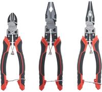 HOUSERAN 3-Piece Pliers Tool Set - 8.3” Needle Nose & Lineman Pliers, 7.5” Diagonal Cutters, Spring Loaded with Safety Lock