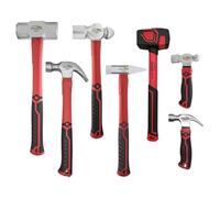 HOUSERAN 7-Pieces Hammer Set, 24 oz Claw Hammer, 12oz Claw Hammers, 13oz Ball Peen Hammers, 2 Lb Ball Peen Hamer, 3 Lb Sledge Hamer, Engineer Hammer, 10oz Rubber Mallet