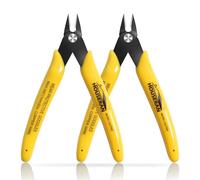 HOUSERAN Flush Cutters, 2 Pack Side Cut Nippers, 5 Inch Micro Flush Cut Pliers with Spring, Mini Wire Cutters Model Nippers Flush Cutters for Jewelry Making, Plastic Models, Zip Ties, Electronics