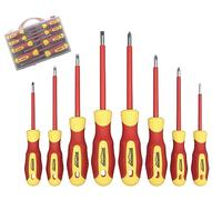 HOUSERAN Insulated Screwdriver Set, 8-Piece Screwdriver Set, Electrician, Electric Screwdriver, 1000 Volt, Ideal for Electricians and Final Work