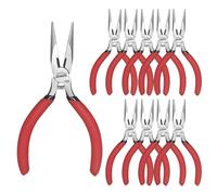 HOUSERAN Needle Nose Pliers, 5 Inch, Needles Noses Pliers Set, 10 Pack, Small Needle Nose Plier, Long Nose Plier with Side Cutter, Spring Loaded Jewelry Needle Nose Pliers for Cutting and Bending Wire