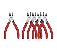 HOUSERAN Side Cutters Set of 5, 127 mm, Electronic Cutting Pliers with Non-Slip Red Handle, Small for Model Making, Crafts, Zips