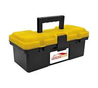HOUSERAN Tool Box, Portable 12" Plastic Toolbox with Handle, lockable Small Tool Case, Heavy Duty Tool Storage Boxes for Garage, Hobby, Craft
