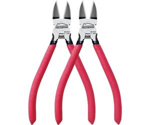 HOUSERAN Wire Cutters 2 PACK, 6 inch Wire Cutter Set, Side Cutters Flush Cut Pliers, Spring Loaded Cutting Pliers with Non-slip Red Handle, for Jewelry Making, Crafts