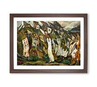 Houses By Chaim Soutine Classic Painting Framed Wall Art Print, Ready to Hang Picture for Living Room Bedroom Home Office Décor, Walnut A2 (64 x 46 cm)
