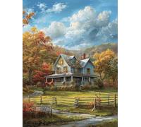 Houses Diamond Art Kits Adults, 5D Landscape Diamond Painting, DIY Cross Stitch Kits for Adults, Full Drill Rhinestone Crystal Art Kits, Hobbies for Women, Room Decor, Gifts for Women 20x26in J-7910