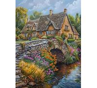 Houses Diamond Painting Kits for Adults, Pattern Landscape Diamond Art 5D DIY Full Square Drill Gem Crystal Art Kits Crafts for Adults, Room Decor, Bedroom Decor, Gifts for Women 12x16inch -yym2507SO