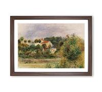 Houses in A Park by Pierre-Auguste Renoir Framed Print | A2 Walnut Framed Wall Art | Ready to Hang | Modern Nature Picture | Living Room Bedroom Lounge Office