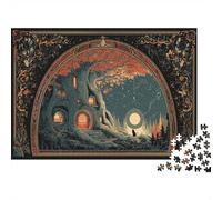 Houses Inside The Hollow Baobab Tree Trunk Rätsel Für Erwachsene || 38x26cm/1000pcs Puzzles Lernspiele Home Decor Puzzles