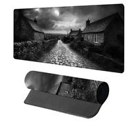 Houses Mouse Pad, Mouse Mat 1500x800x3mm, Stitched Edge Design XXL Desk Mat Large, Desk Accessories Gaming Mousemat, Office Accessories Keyboard Pad, for Gaming PC Office Large Mousepad, Black F-8555