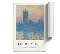Houses Of Parliament In London Vol.1 by Claude Monet | Unframed Wall Art Print | Ready to Frame Poster | Modern Home Decor Picture | Artwork for Living Room or Office | A3 (29.7x42 cm)