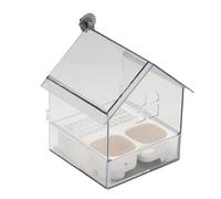 Houses Outdoor Birds - Leaves Phyships - Transparent Drink with Bathore for Watching Jilgueros and Holibries in Repare Patient for Lovers Pets