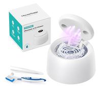HouseSapp Ultrasonic Retainer Cleaner Machine - 45kHz Dental Clean Pod with 6 Cleaning Lights for Denture, Toothbrush Head, Aligner, Night/Mouth Guard, Jewelry, Ultra Sonic Cleaner with Lifting Tray