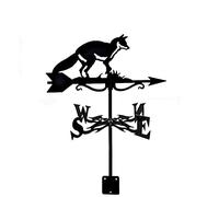 Housetop Weathervane Alpaca Fox Badger Art Decor Stainless Steel Durable Aircraft Weather Vane Measuring Tools Weathercock Direction Indicator for Outdoor Bracket Decor Craft