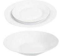 Housetronics 12-Piece Porcelain Round Dinnerware Set for 4 - Includes 4 Dinner Plates, 4 Side Plates & 4 Bowls, Plain White - Durable, Dishwasher Safe, Modern Kitchen Dining Set