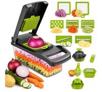 Housetronics 14-in-1 Vegetable Chopper & Mandoline Slicer - Multi Functional Onion Chopper with Container, Cheese Grater, Dicer & Food Cutter - Kitchen Gadget for Salad, Potato, Carrot & Meal Prep