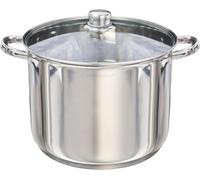 Housetronics 16L Large Stockpot - Soup Pot, Catering, Cooking, Stainless Steel | Cooking Pot for All Hobs Including Induction | with Glass Lid, Riveted Handles, Encapsulated Bottom (30CM)