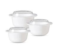 Housetronics 3 Pcs Opal Glass Casserole Dishes With Lids Oven Proof, Microwave & Dishwasher Safe-Scratch,Thermal Shock Resistant Dishes With Lid-Easy-Grip Handles Serving Dishes (1 + 1.5 + 2.5 Ltr)