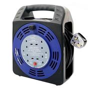 Housetronics 4 Way Gang 25M Extension Reel Heavy Duty Cassette Lead Cable Mains Socket 20A Metre Suitable for Indoor & Outdoor Use | Bag Shape | Appliance Connecter