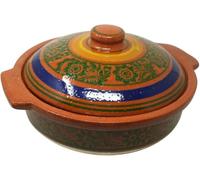 Housetronics Earthen Clay Cooking Pot, Karahi Kadai Wok for Biryani, Chicken,Curry,Rice Cooking/Serving, Mitti Kadai Karahi, Open Fire/Gas Top, with Lid, Large Size 4KG