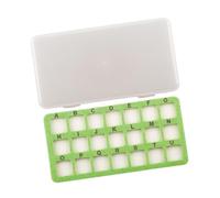 HouseVibe Bead Storage Mat with Box 21 Slots Beads Organizer for Jewelry Making Supplies, Plastic Craft Organizer with Lid, Portable Bead Tray for Beading, Sewing, and DIY Projects- Green