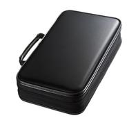 HouseVibe CD/DVD Case Holder, 96 Disc Organizer, Portable Double Zipper Media Storage Box for Travel Home Car, EVA PU Leather