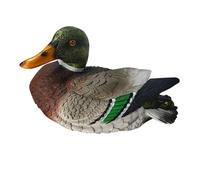 HouseVibe Floating Duck Pond Decor Garden Duck Statue Centerpiece Ornament Collection Animal Sculpture Resin Figurine for Patio Outdoor- Brown