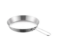 HouseVibe Stainless Steel Camping Fry Pan Non Stick Skillet with Folding Handle, Reusable Multipurpose Cookware for Outdoor Cooking Griddle- 16cm