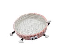 HouseVibe Woven Cat Bed and Scratcher Basket, Breathable Rope Pet Sleeping House for Cats and Small Dogs, Scratch Resistant, 16.14x16.14x3.94 inch-