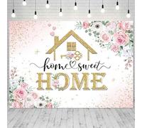 Housewarming Backdrop 8x6ft Pink Floral Home Sweet Decorations New House Party Photography Background Welcome Home Photo Studio Props
