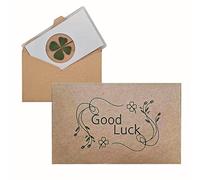 Housewarming Genuine Four-Leaf Clover Bookmark Lamination Real Shamrock for St.Patrick's Day Various Event Anniversaries Party Gift Good Luck Symbol Card Phone Case Wallet Charm (White, Set of 1)