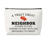 Housewarming Gift for Neighbors Makeup Bag New Home Gifts idea Going Away Present Farewell Gifts for Neighbors Friendship Present for Neighbor Moving Away Gift for Women Friend Zipper Travel Pouch