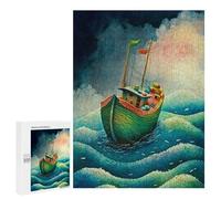 Housewarming Gift - Ship Riding Waves, Decorative Jigsaw for Grown-Ups, 500 PCS, for Screen-Free Relaxation at Home