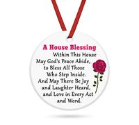 Housewarming Gifts Ceramic Hanging Decoration for New House Home Blessing Religious Home Decor Homeowner Gift for Couple Son Daughter Inspirational Bible Verse Ceramic Keepsake Gifts