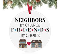 Housewarming Gifts for Neighbors Welcome Neighbor Christmas Ornament New Home Ceramic Ornament for Neighbor Thank You Gift for Neighbors Farewell Moving Away Gifts Christmas Tree Ornaments
