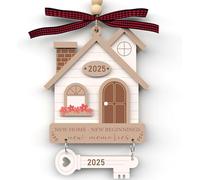 Housewarming Gifts for New House - Housewarming Gift Presents for Women, Couple - New Home Owners Gift Ideas - Wooden First House Ornament 2025 (2025 New Home 02)