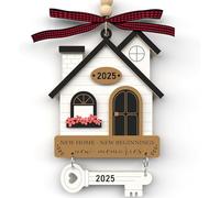 Housewarming Gifts for New House - Housewarming Gift Presents for Women, Couple - New Home Owners Gift Ideas - Wooden First House Ornament 2025 (2025 New Home 01)