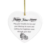 Housewarming Gifts New Home Ornament Round Ceramic Decoration with Black Box, New Home Gifts Ideas for Couples, Friends, Neighbours Stylish Moving In Décor