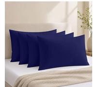 Housewife 4 Pack Pillowcases Navy Blue 400TC 100% Egyptian Cotton Soft Feel