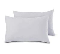 Housewife Pillow Cases 2 Pack Bedroom | Pillow Covers | Polycotton Plain Dyed Housewife Bedding Pillowcases Pair With Envelope Closure - 48X74Cm (White)